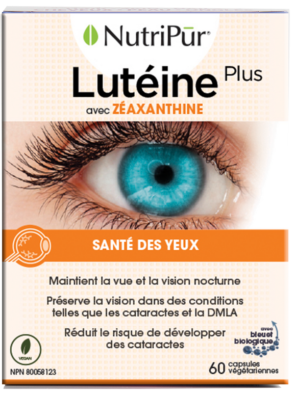 Lutein plus - Nutripur - avec Zeaxanthine - santé des yeux - vue - vision nocturne - cataracts - DMLA