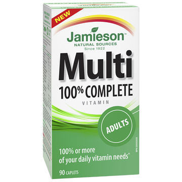 Jamieson Multivitamin 100% Complete for Adults 90 caplets by Jamieson - Ebambu.ca natural health product store - free shipping <59$ 