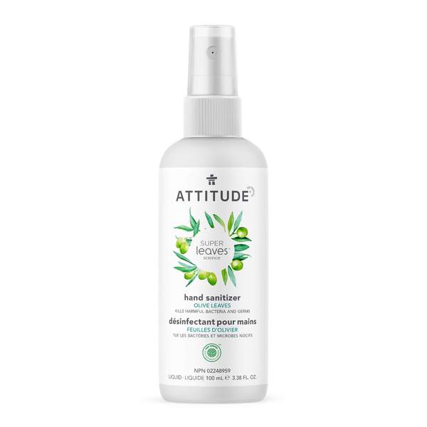Attitude - Hand Sanitizer - 6 scents - Olive Leaves 100 ml - Ebambu.ca free deñivery >59$