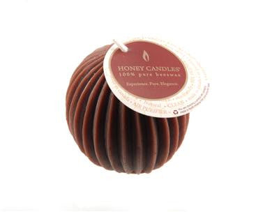 Honey Candles - Fluted Sphere Candles - 12 colours by Honey Candles - Ebambu.ca natural health product store - free shipping <59$ 