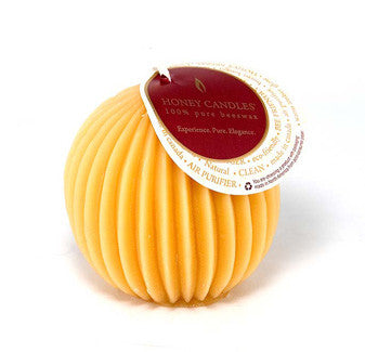 Honey Candles - Fluted Sphere Candles - 12 colours by Honey Candles - Ebambu.ca natural health product store - free shipping <59$ 