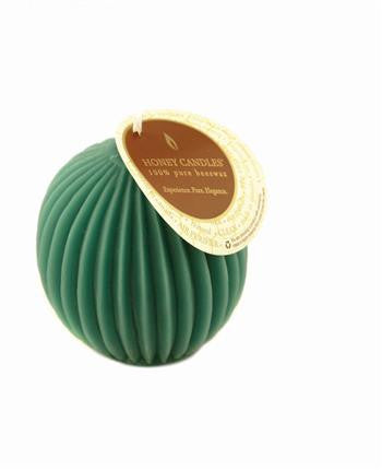 Honey Candles - Fluted Sphere Candles - 12 colours by Honey Candles - Ebambu.ca natural health product store - free shipping <59$ 