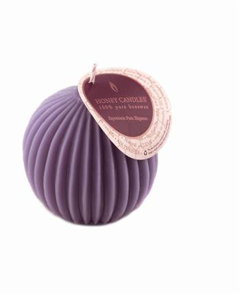 Honey Candles - Fluted Sphere Candles - 12 colours by Honey Candles - Ebambu.ca natural health product store - free shipping <59$ 