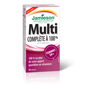 Jamieson Multivitamin 100% Complete for Womens 50+ 90 caplets by Jamieson - Ebambu.ca natural health product store - free shipping <59$ 