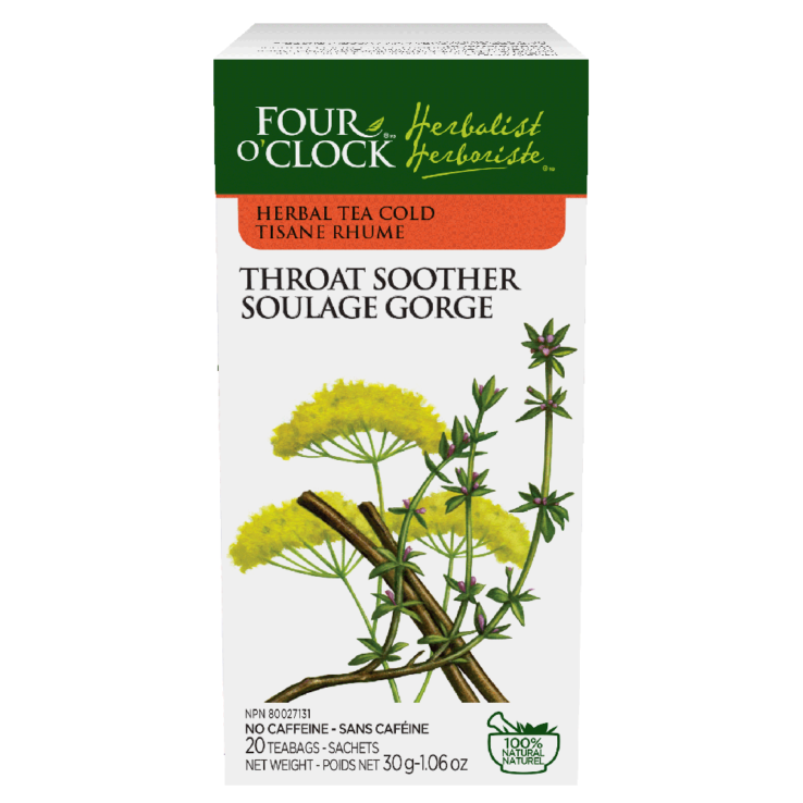 Four O´Clock - Throat Soother herbal tea - 20 bags by Four O´Clock - Ebambu.ca natural health product store - free shipping <59$ 