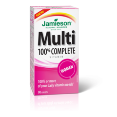 Jamieson Multivitamin 100% Complete for Womens 90 caplets by Jamieson - Ebambu.ca natural health product store - free shipping <59$ 