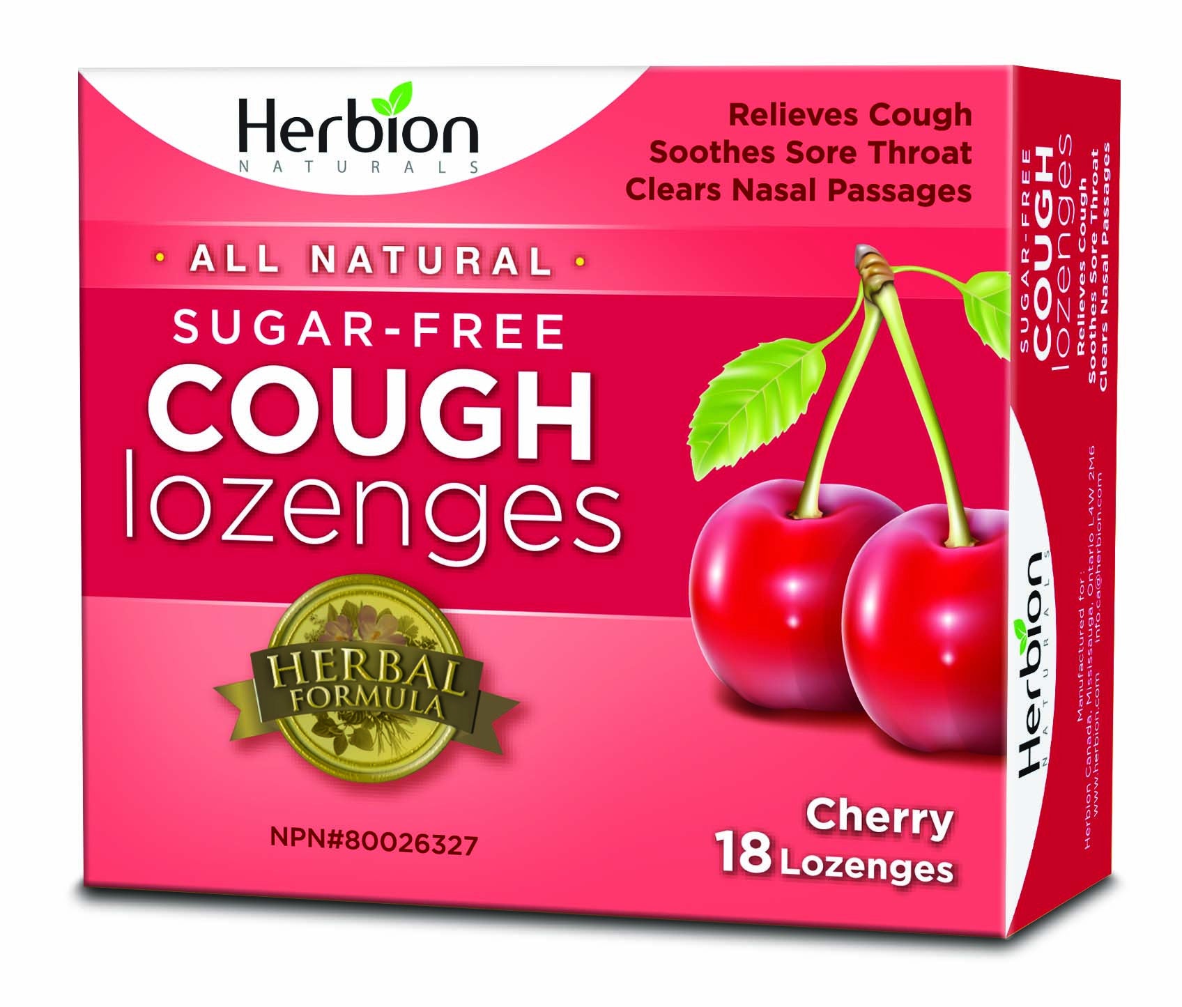 Herbion Natural Sugar Free Cough Lozenges - 18 lozenges by Herbion - Ebambu.ca natural health product store - free shipping <59$ 