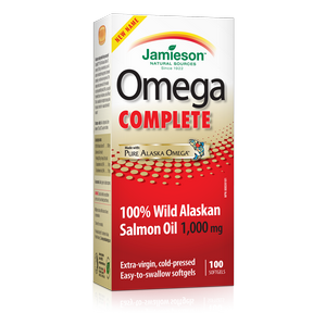 Jamieson 100% Wild Alaskan Salmon Oil 1000 mg 100 softgels by Jamieson - Ebambu.ca natural health product store - free shipping <59$ 