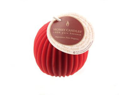 Honey Candles - Fluted Sphere Candles - 12 colours by Honey Candles - Ebambu.ca natural health product store - free shipping <59$ 