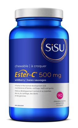 Sisu - Ester-C 500 mg - 90 Chewable Tablets wildberry - Ebambu.ca free delivery >59$