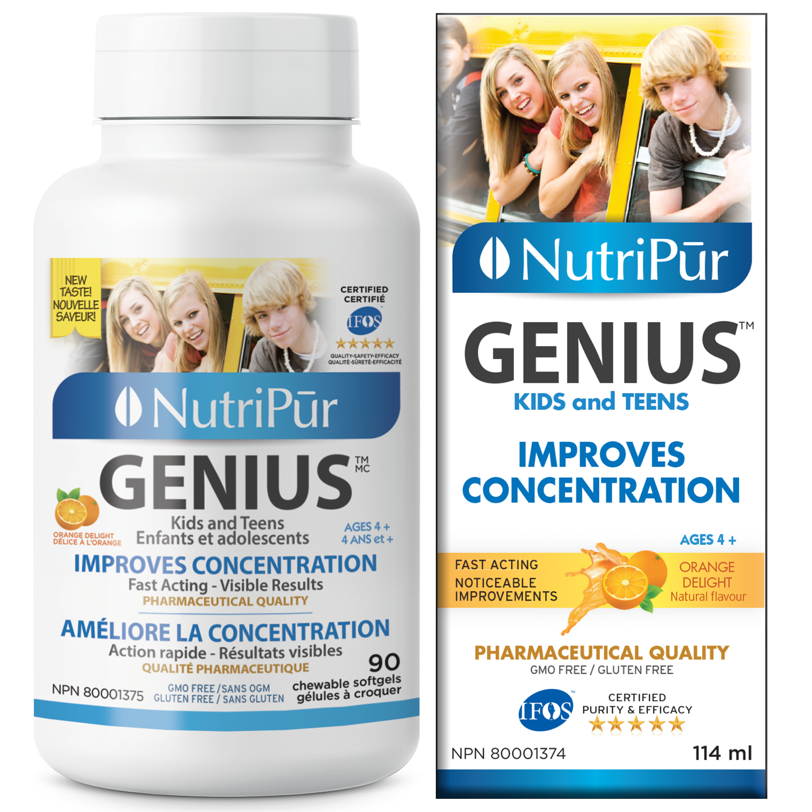 Nutripur GENIUS Kids & Teens - Attention Deficit Disorder/Hyperactivity (ADD/ADHD), school performance, concentration, memory, anxiety, insomnia, Difficulty with reading and writing. - Ebambu.ca natural health product store - free shipping <59$ 