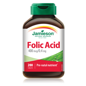 Jamieson Folic Acid 0.4 mg 200 tablets by Jamieson - Ebambu.ca natural health product store - free shipping <59$ 